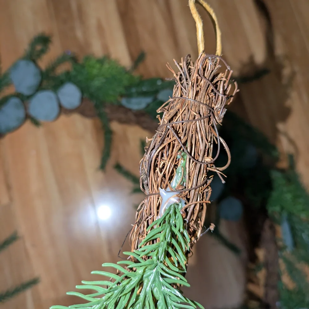 Festive Green Norfolk Pine Faux Holiday Garland